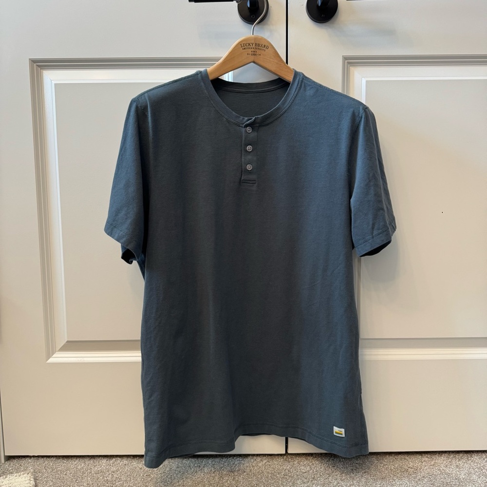 Blue Vuori short sleeve Henley Shirt